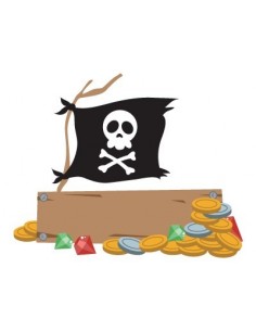 Stickers Prénom,Sticker Panneau à personnaliser: drapeau pirate