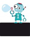 Sticker Ardoise,Enseigne de porte enfant: Robot