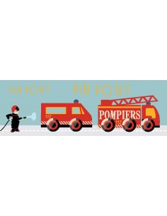 Tableaux Décoratifs,Tableau déco enfant: Camions pompiers