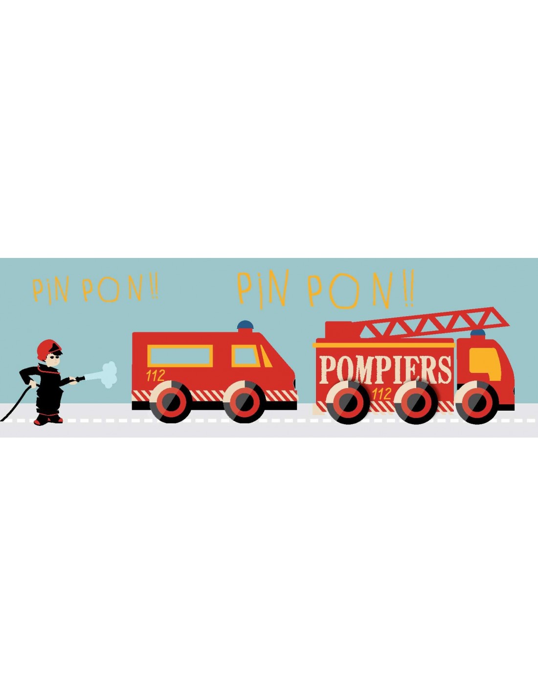 Tableau Deco Enfant Camions Pompiers
