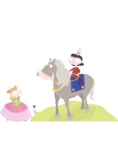 Stickers Fée & Princesse,Sticker Fille: Prince à cheval et sa