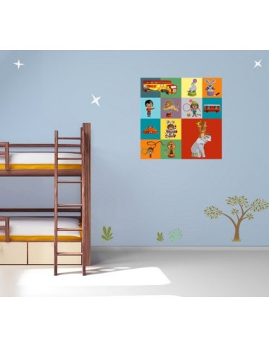Tableau Deco Bebe Cirque Carre