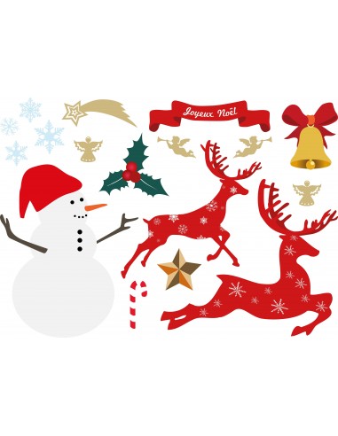 Stickers Noël,Sticker Noël: Planche Bonhomme neige