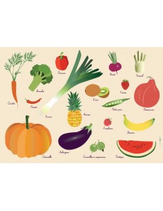 Set de table,Set De Table Enfant: Fruits et légumes