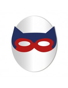 Miroir enfant,Miroir enfant: Masque loup rouge et bleu