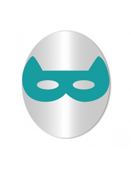 Miroir enfant,Miroir enfant: Masque loup turquoise