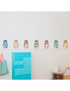 Stickers Poupées,Stickers Frise Poupées Russes 30 cm 2