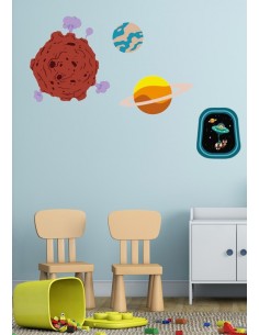 Stickers Espace,Sticker Garçon: Hublot ovni 2