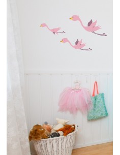 Stickers Jungle & Savane,sticker enfant: 3 flamants roses 2