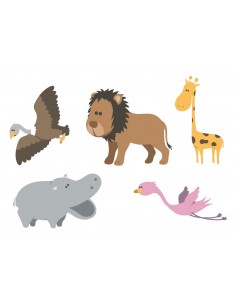 Stickers Jungle & Savane,Stickers Enfants: Version Hippo de la