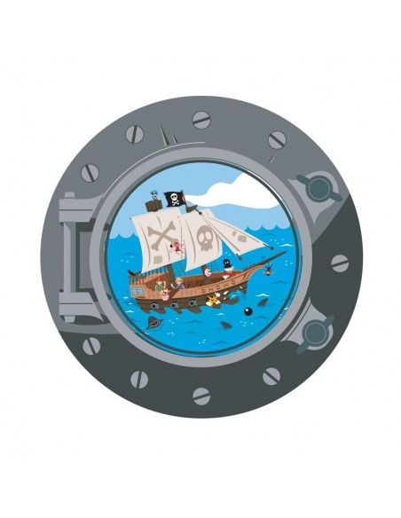 Stickers Pirates,Sticker Pirate: hublot Bateau Acier