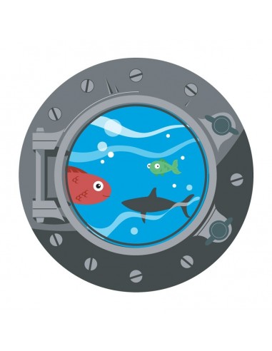 Stickers Pirates,Sticker Pirate: Hublot Poissons Acier