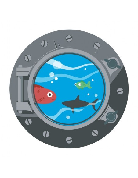 Stickers Pirates,Sticker Pirate: Hublot Poissons Acier