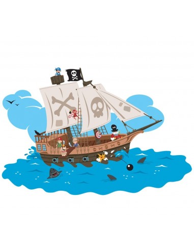 Stickers Pirates,Sticker Garçon: Bateau Pirates
