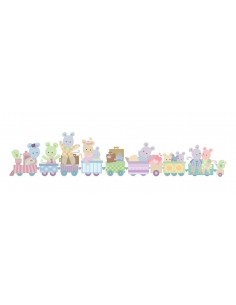 Stickers Nounours Doudous,sticker bébé: frise Train des doudous