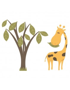 Stickers Jungle & Savane,Sticker enfant: Girafe et son arbre