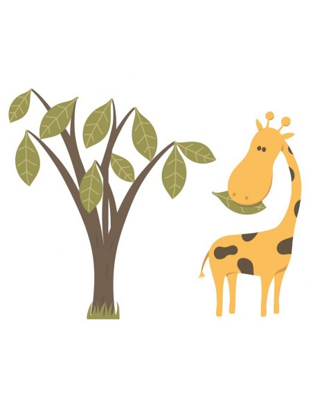 Stickers Jungle & Savane,Sticker enfant: Girafe et son arbre