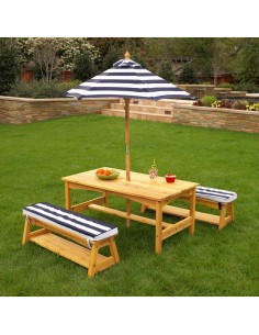 Mobilier extérieur,Ensemble table et bancs de jardin