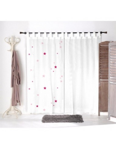Voilage Enfant Etoiles Roses