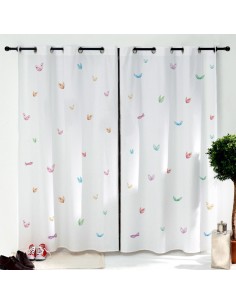 Rideaux chambre fille,Paire de Rideaux: Papillons colorés