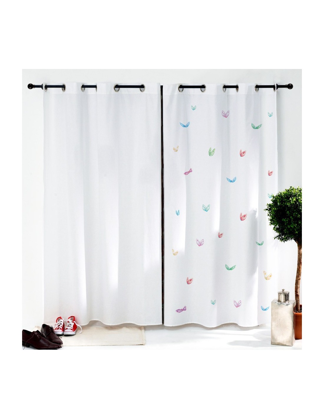 Rideau Enfant Papillons Colores