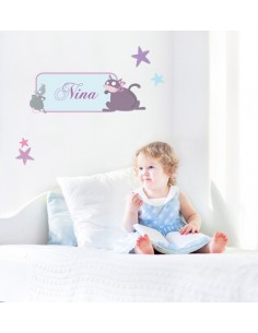 Stickers Prénom,Sticker Prénom: Animaux princesse 2