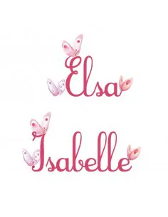 Stickers Prénom,Sticker Prénom: Ecriture Papillons