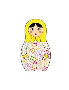 Stickers Poupées,Stickers Poupée Russe Fleur Jaune