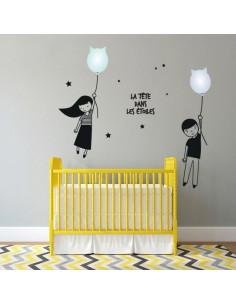 Stickers Bébé,Sticker enfant: La tête dans les étoiles 2