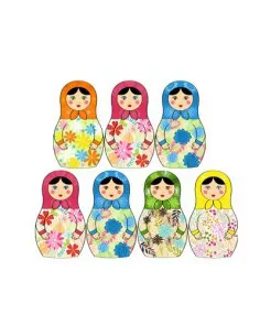 Stickers Poupées,Stickers Frise Poupées Russes 30 cm