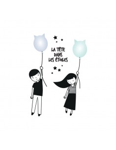 Stickers Bébé,Sticker enfant: La tête dans les étoiles