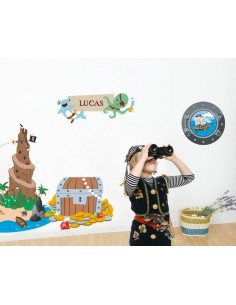 Stickers Pirates,Sticker Pirate: hublot Bateau Acier 2