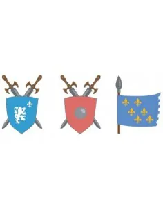 Stickers Chevalier,Sticker garçon: Boucliers et Drapeaux