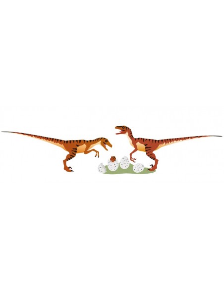 Stickers Dinosaures,Stickers enfant: Vélociraptors et leurs