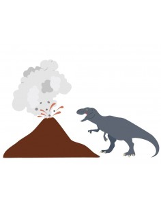 Stickers Dinosaures,Stickers enfant: Tyrex & volcan