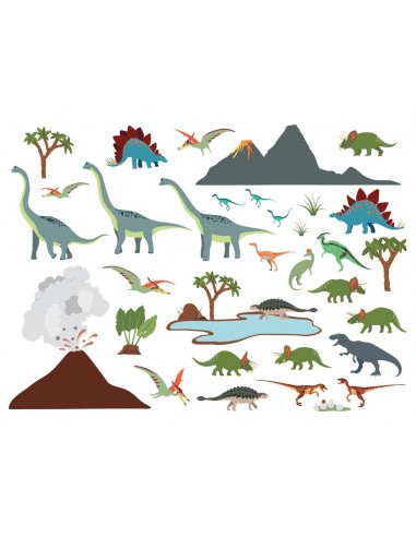 Stickers Dinosaures,Stickers enfant: Grande frise dinosaures