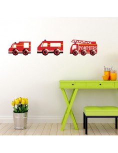 Stickers Pompier,sticker enfant: camion pompier V2 2