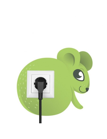 Stickers Prise,Sticker prise ou interrupteur: Souris verte