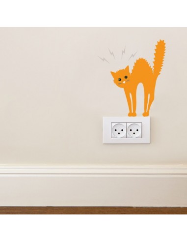 Stickers Prise,Sticker prise ou interrupteur: Chat hérissé Stickers Prise,Sticker prise ou interrupteur: Chat hérissé