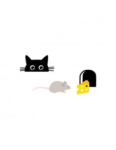 Stickers Prise,Sticker prise ou interrupteur: Chat & Souris