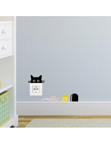 Stickers Prise,Sticker prise ou interrupteur: Chat & Souris Stickers Prise,Sticker prise ou interrupteur: Chat & Souris