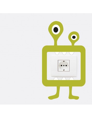 Stickers Prise,Sticker prise ou interrupteur: Monstre vert Stickers Prise,Sticker prise ou interrupteur: Monstre vert