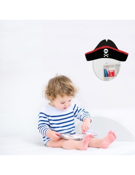 Miroir enfant,Miroir enfant: Tête Capitaine Pirate