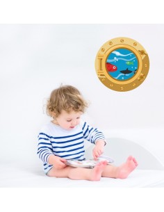 Stickers Pirates,Stickers Pirate Hublot Poissons Doré 2