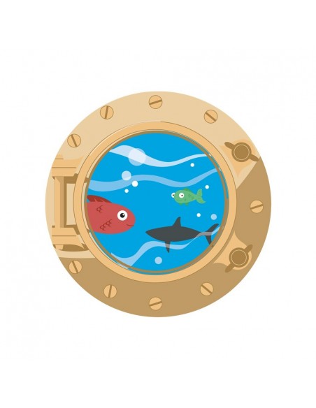 Stickers Pirates,Stickers Pirate Hublot Poissons Doré