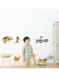 Stickers Ferme,Sticker enfant: Fermier sur Tracteur 2