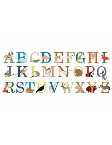 Stickers Prénom,Sticker Prénom : ABCdaire Animaux Stickers Prénom,Sticker Prénom : ABCdaire Animaux
