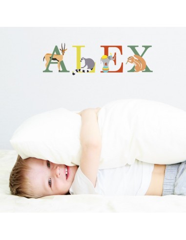 Stickers Prénom,Sticker Prénom : ABCdaire Animaux Stickers Prénom,Sticker Prénom : ABCdaire Animaux