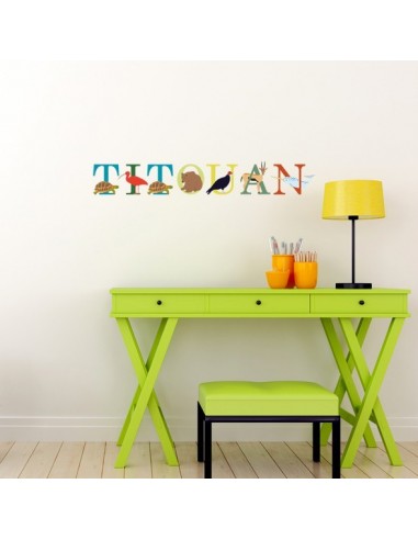 Stickers Prénom,Sticker Prénom : ABCdaire Animaux Stickers Prénom,Sticker Prénom : ABCdaire Animaux