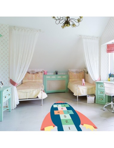 Stickers Espace,Sticker de sol: Marelle Fusée Stickers Espace,Sticker de sol: Marelle Fusée